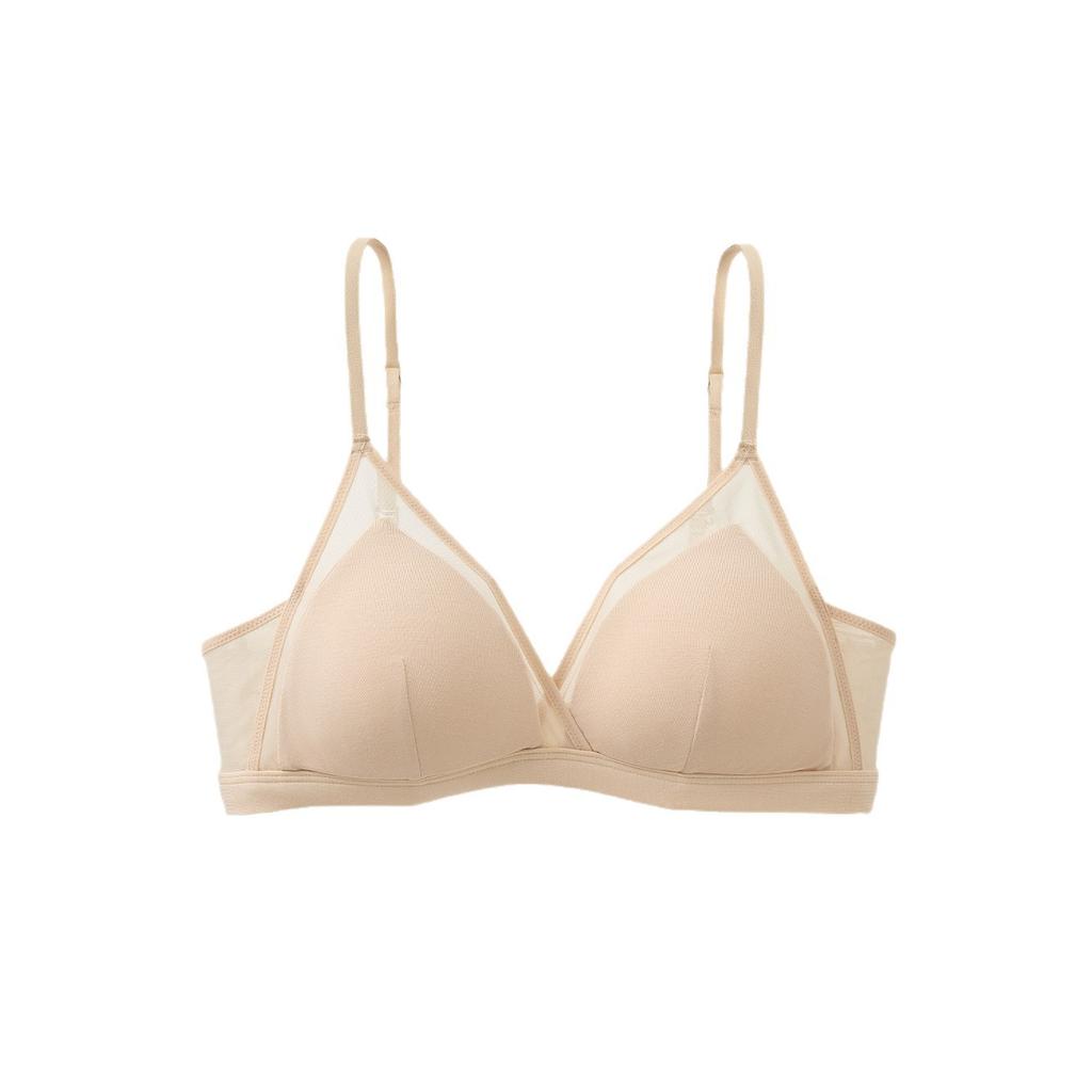 Y Genuine French Triangle Cup Underwear Women's Thin Skinny Bra No Steel Rim Anti-sagging Breast Bra
