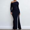 New Summer Women's One-shoulder Sexy Tight Long-sleeved Temperament Evening Dress
