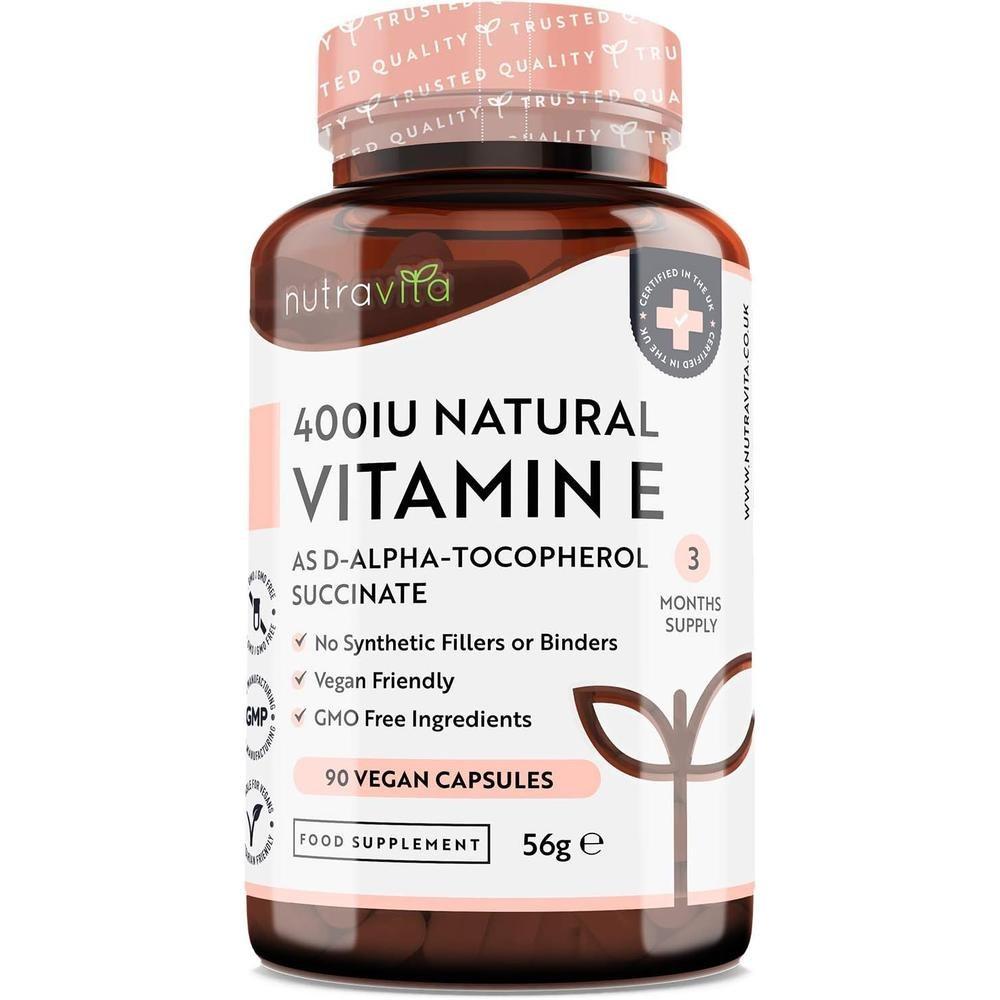 Nutravita Vitamin E 400IU Vegan Capsules Product 1 pcs (90 tablets)