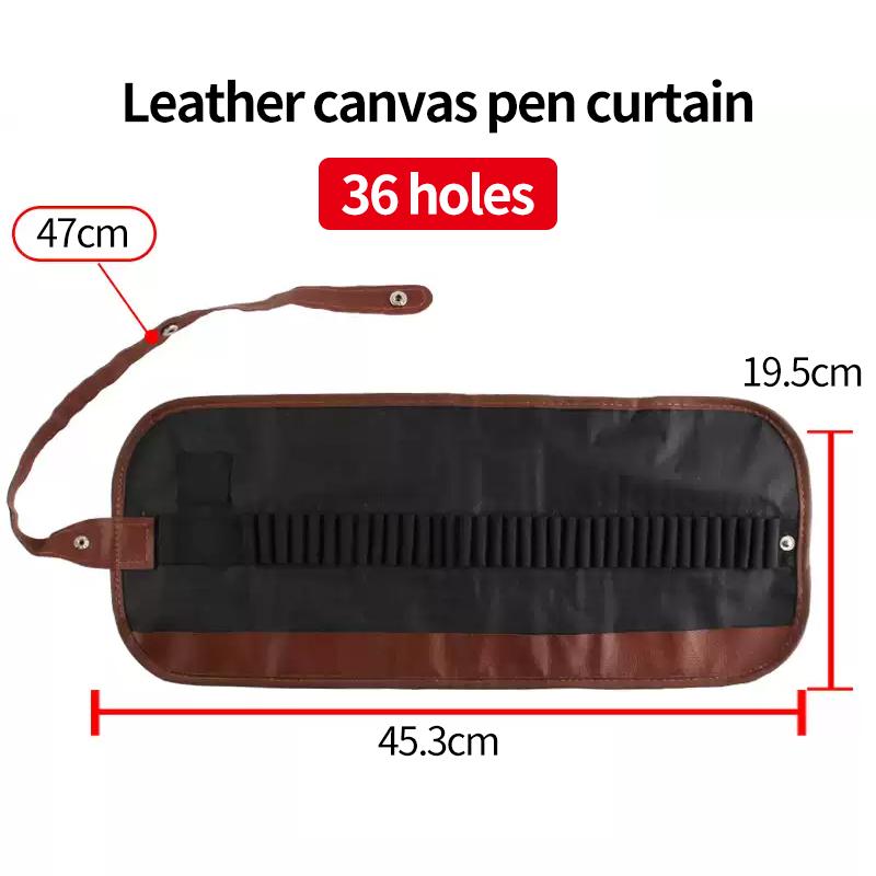 16/24/36/48/72/120 Holes Canvas Roll Pen Curtain Pencil Bag Case Holder Storage Pouch Stationery School Supplies