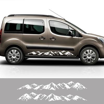 Autocollants de Porte Latérale de Voiture Pour Citroen Berlingo K9 XL Camping-car Accessoires de Tuning Auto Graphiques Style Montagne Décoration Vinyle Autocollants