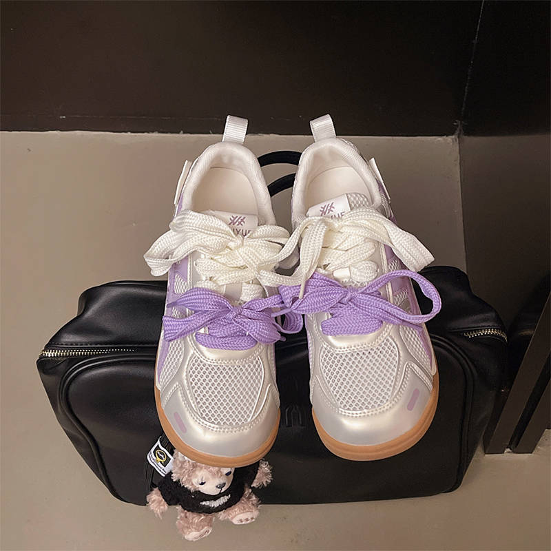 

Повседневная обувь на платформе женская весенне-осенняя новая сетчатая дышащая женская универсальная спортивная женская обувь 40 фиолетовый