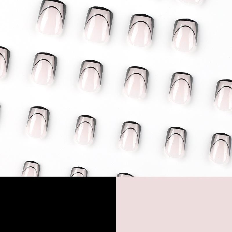 Wear armor black French wear armor short fake nail piece manicure wear nail piece nail
