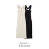 Kaslead New Women Clothes Western Style Gold Inlaid Knitted Elegant Neck Collar Dress 4938118