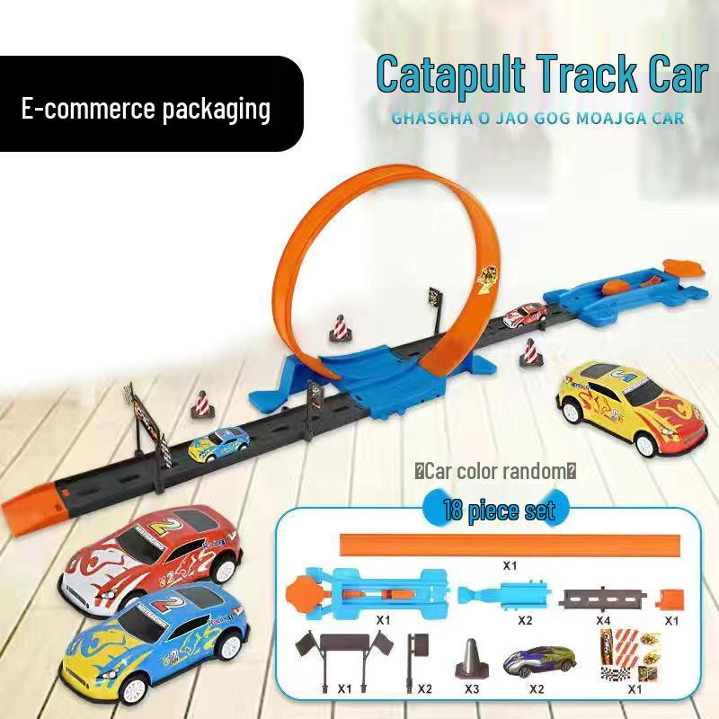 Boys' Metal Racing Toy Cars with Track Set