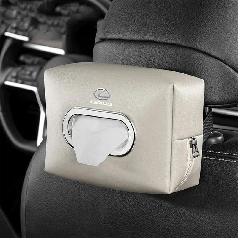5 Colors Leather Car SeatBack Armrest Box Tissue Storage Bag Interior Practical Decoration Styling Accessories