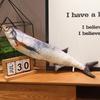 3d Esox Piranha Trout Fish Plush Toy Stuffed Doll Cartoon Decoration Gift Kids