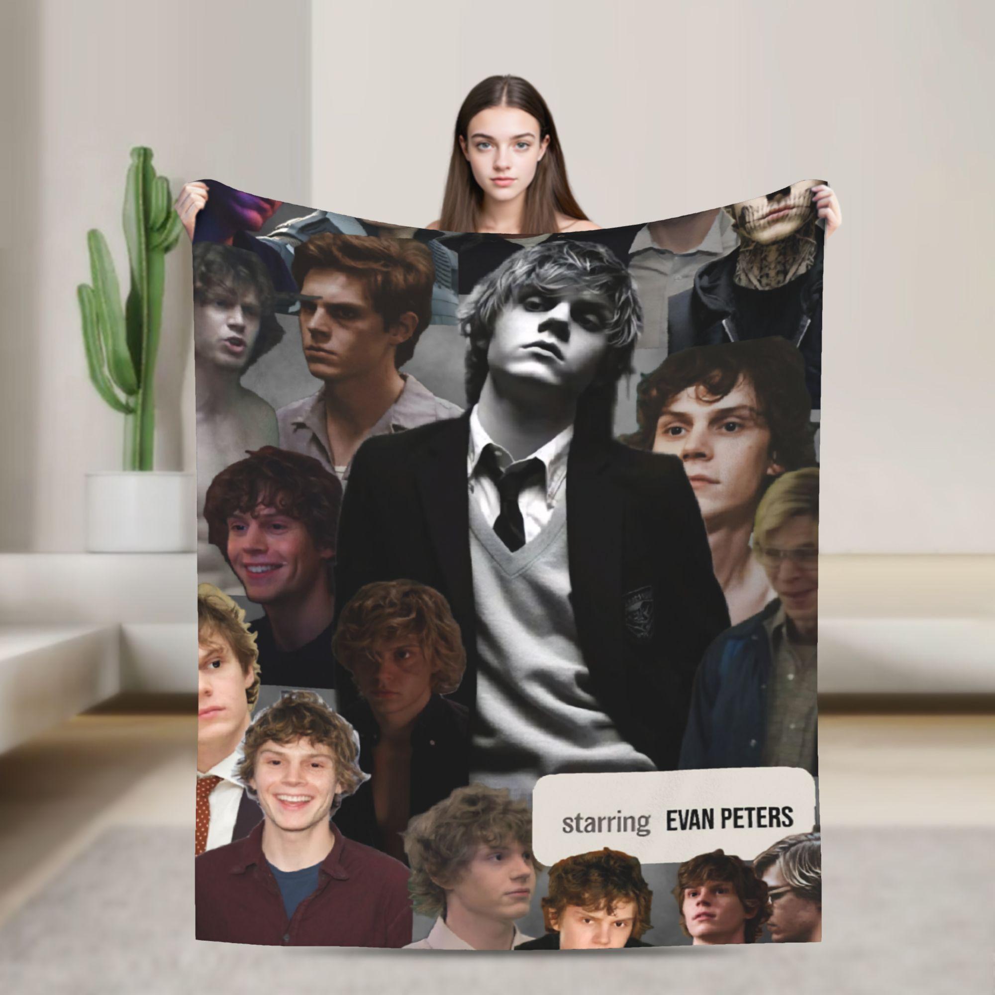 Cute Evan Peters Movie TV Actor Blanket Travel Office Flannel Throw Blanket For Outdoor Soft Warm Quality Bedspread Gift Idea 75x90cm