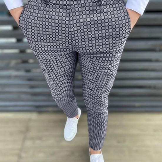 Buy Men Pants Plaid Spot Slim Long 
