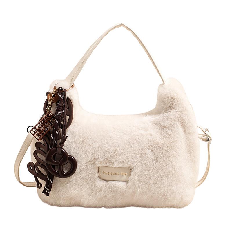 

Autumn and Winter Plush Handbag, Handbags and Fashionable Crossbody Bag белый