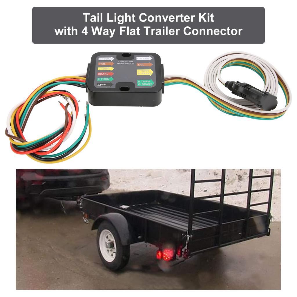 Trailer Wiring Converter 3 To 2 Wire Trailer Tail Light Converter with 60in Wiring RV Accessories