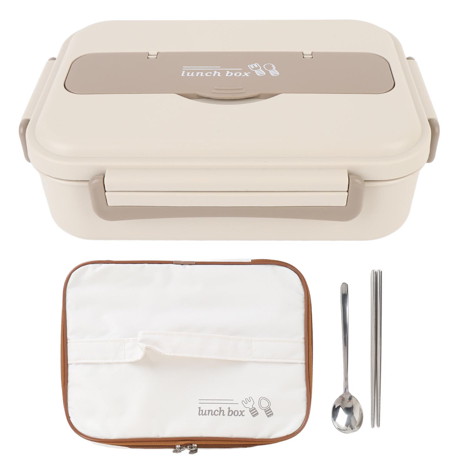 

Контейнер для ланча с термосумкой и столовыми приборами 1000 мл, нержавеющая сталь 316, с отделениями, портативный Beige