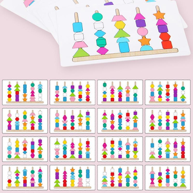 kids toys Wooden Lacing Beads Toy Set With Storage Box- Educational Preschool Learning Toy For 2 3 4 Year Old Toddlers