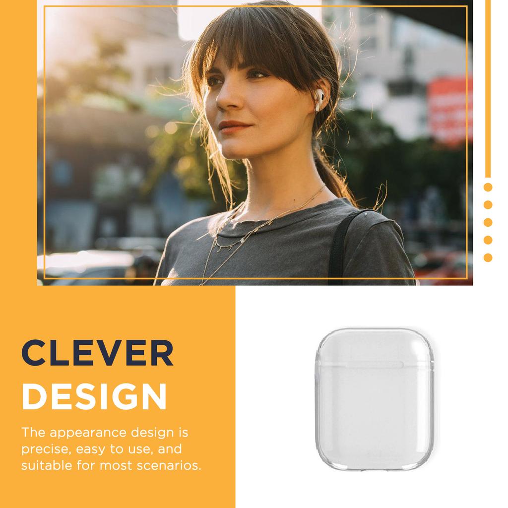 Transparent Case Cover for Airpods Portable TPU Material Clear Headset Covers Suitble for Airpods2 Use