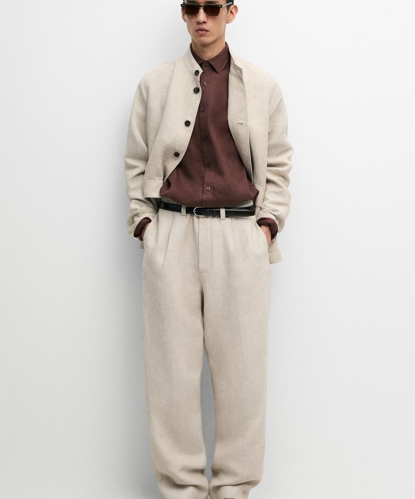Masimodutti 100% Linen Total Look Pants