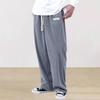 Men's Corduroy Drawstring Sweatpants - Solid Color, Straight-Leg, Cool, High-End, Wide-Leg, Long Pants.