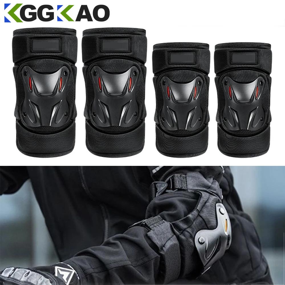 Motorcycle Knee Pads Hard Shell Protective Gear Adjustable Size 2 Pcs For Scooter Riding Knee Guard