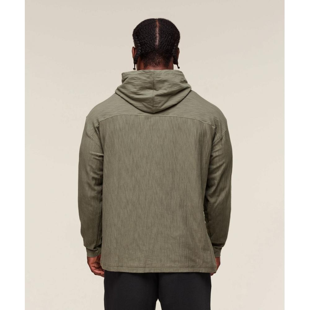 Gymshark Lightweight Slub Textured Hoodie Utility Green A2b2u Ecjp