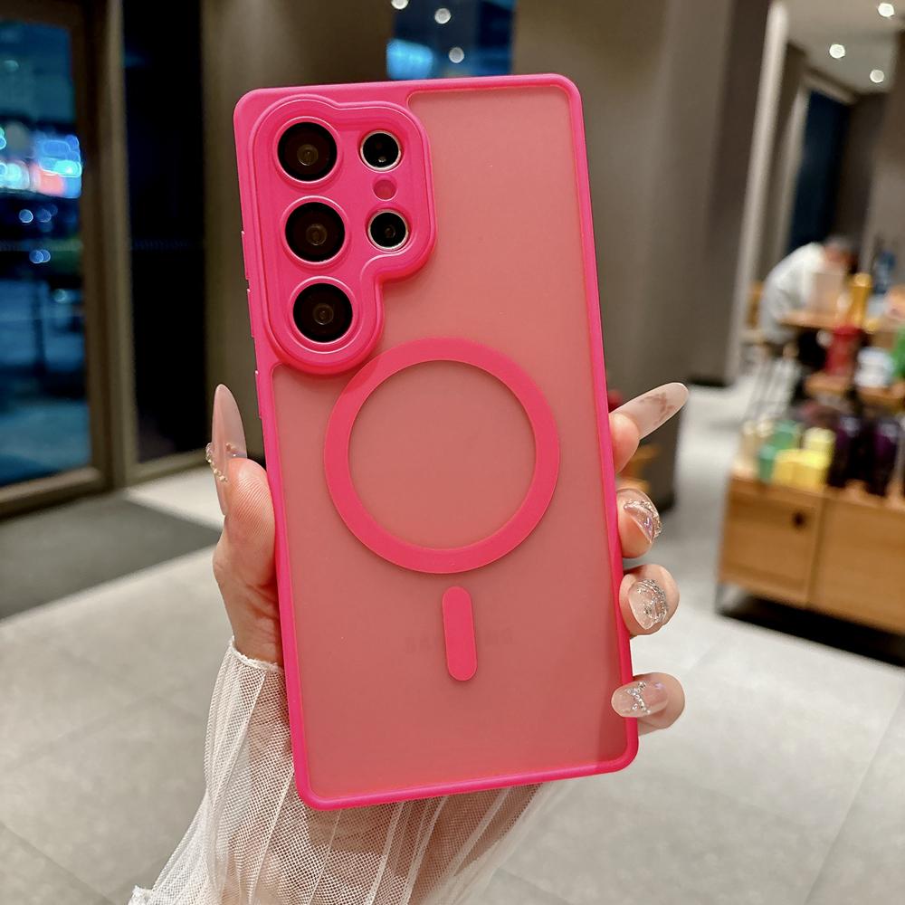 KEYSION Luxury Matte Translucent Magnetic Case for Samsung Galaxy S25 S26 Ultra 5G S26+ S25 FE Shockproof Armor Phone Cover