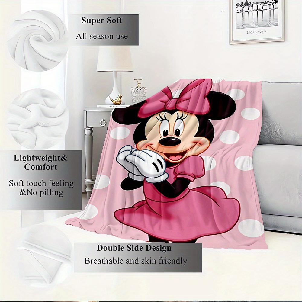 1pc Flannel Minnie Mouse Pink Polka Dot Bedding Throw