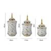 Light luxury ceramic general bottle storage jar Hotel flower arrangement ornament white gold ceramic vase large flowerpot decor