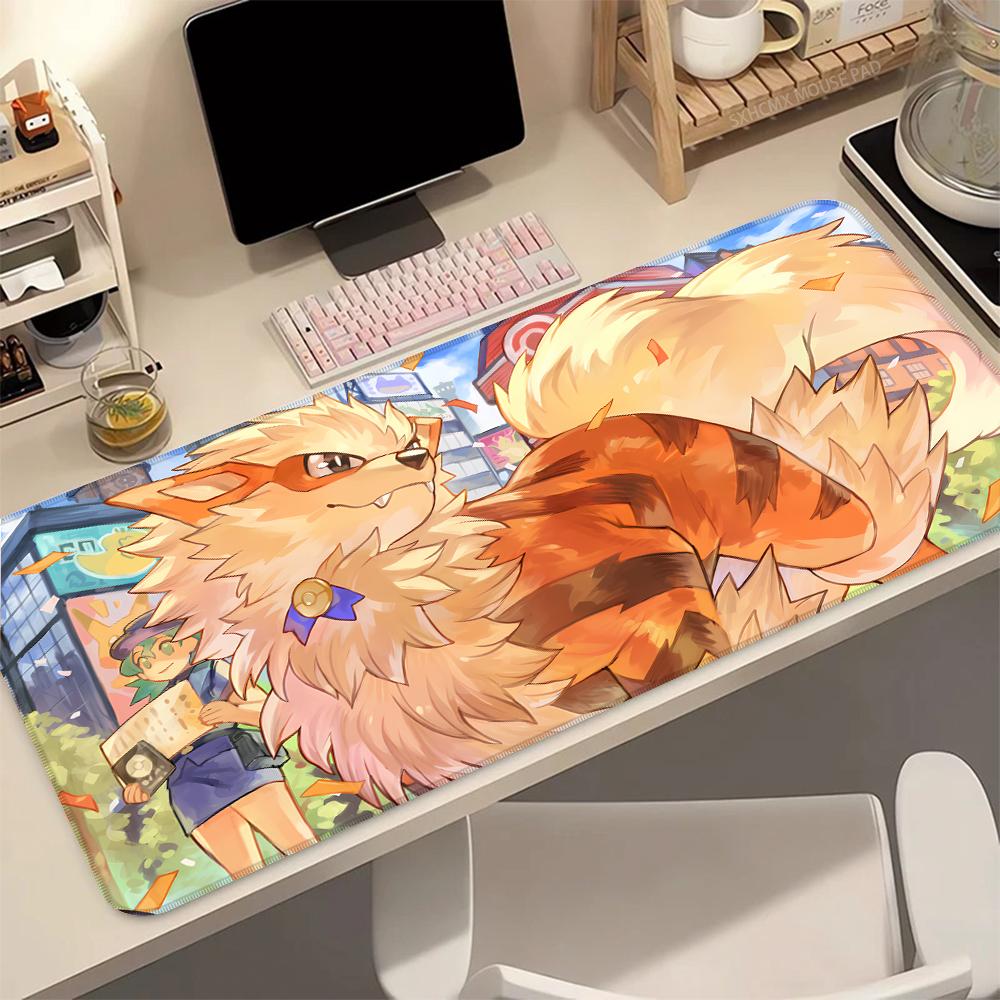 Cute Cartoon Mouse Pad Kawaii Anime P-Pokemon Arcanine Desk Mat Soft Smooth Table Pad for Office Laptop Computer for Desktop