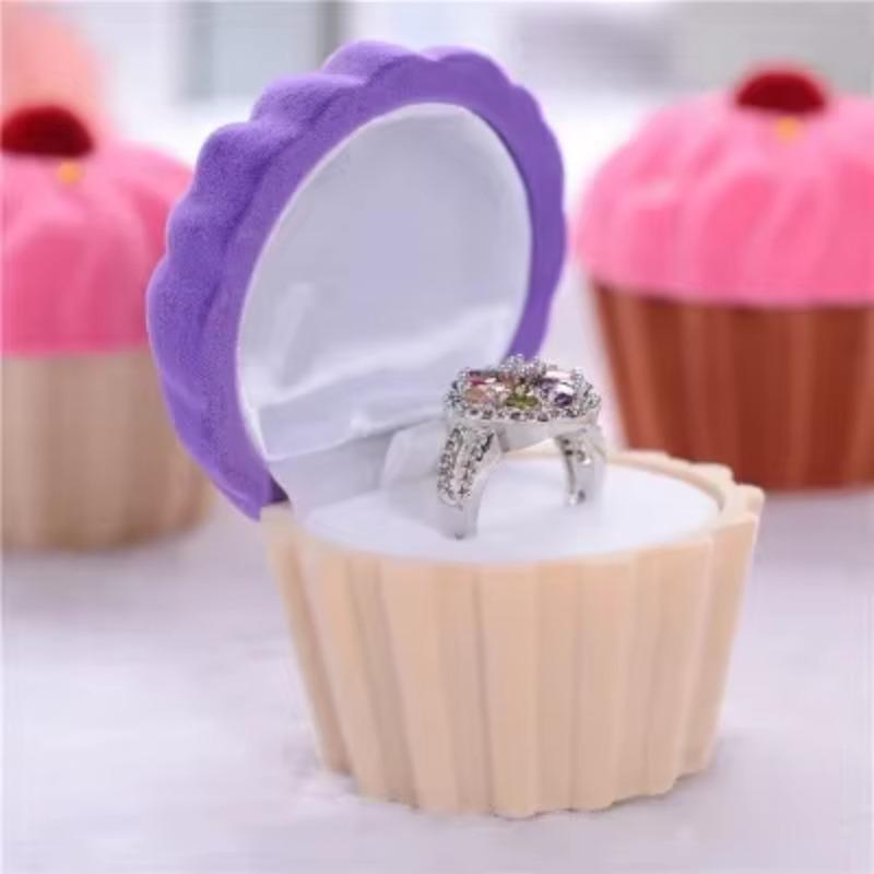 Velvet Cake Jewelry Box Jewelry Packaging Boxs Ring Necklace Earring Boxs Jewelrys Box for Valentines Gift Party Accessory