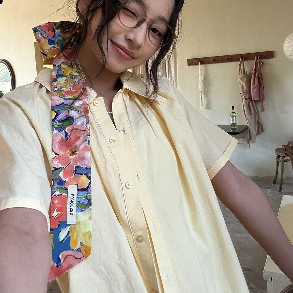 Flower Field Oil Painting Scarf Cotton Extended Long Ribbon Neckerchief Scarf Headband  Women