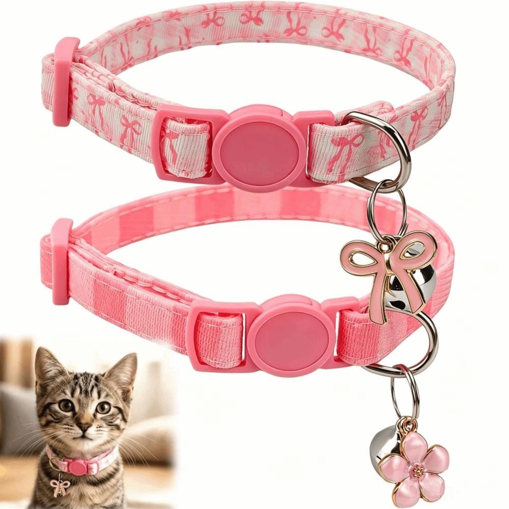 Adjustable Collar Pet Collar Bell Pendant Kitten Collar Cute Cat Neck Collar Cats Kittens