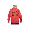 Nike Air Solid Color Crewneck Fleece Casual Loose Sweatshirt Men Sweatshirt Light-Red Dark-Red FB7204-696