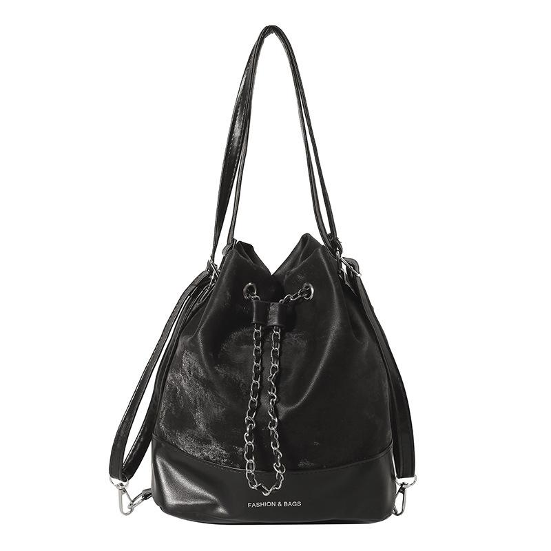 Bucket Bag Women's 2025 New Niche Design Chain Backpack Women's Fashion Crossbody White Backpack