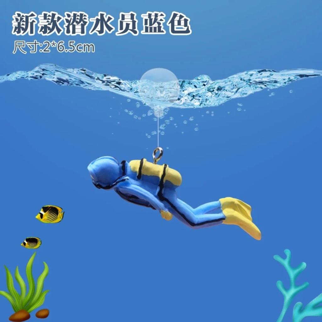 Diver Floating Ball Aquarium Decoration Underwater World Fish Tank Ornament Small Figurine Creative Design for Aquatic Environment Display