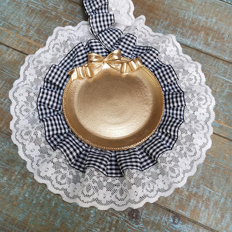 Lolita Style Double-layer Lattice Webbing Pleated Lace DIY Children's Clothing Doll Hat Dress Collar Skirt Hem Sewing Decoration