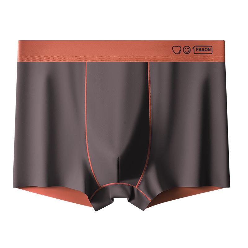 Men's Antibacterial Breathable Seamless Boxer Briefs - Large Size Summer Underwear for Teens