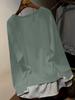 2025 Primăvară/Toamnă Casual Patchwork Gât Rotund Aspect Două Piese Elastic Moale Top