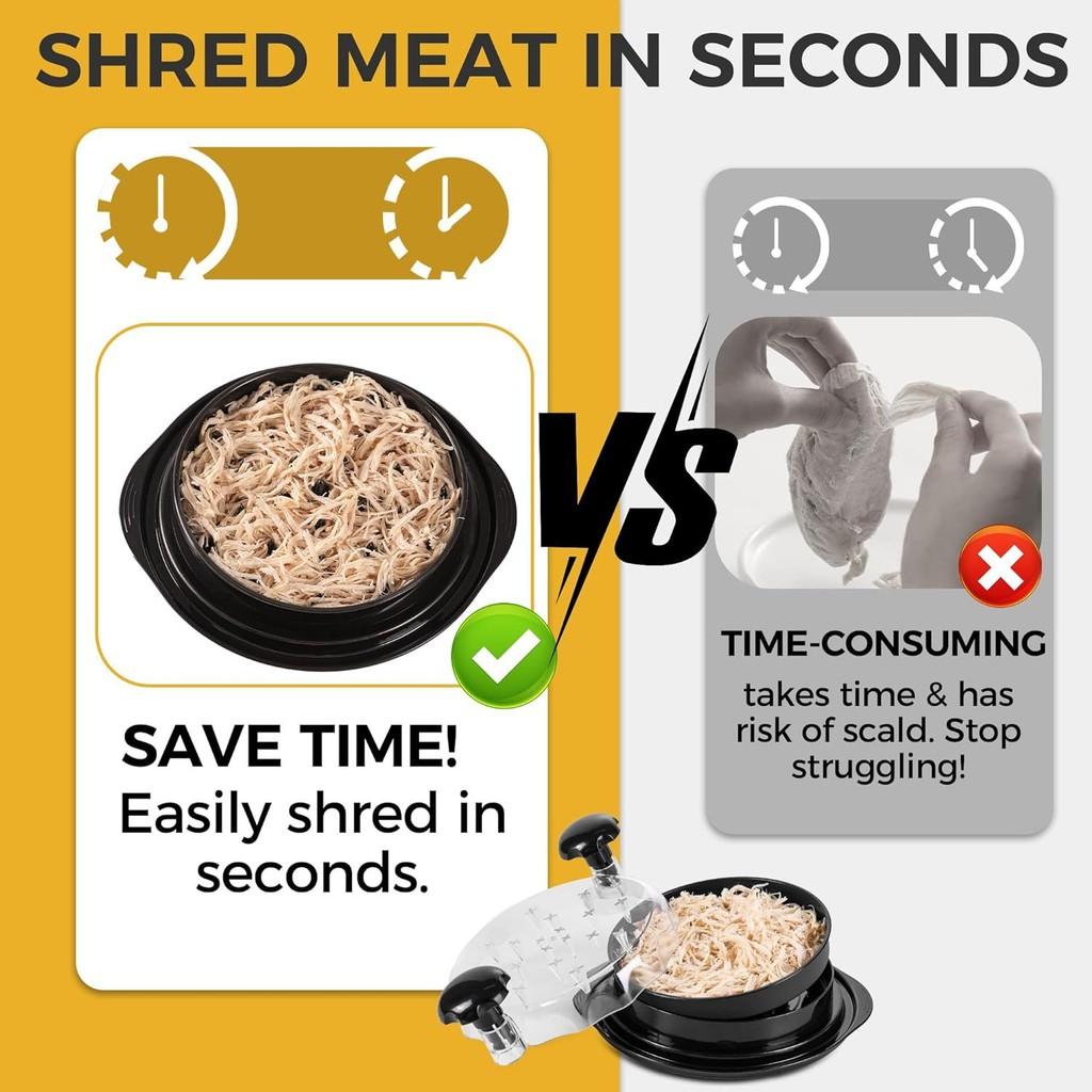 Shredder Chicken With Transparent Cover Large Anti Slip Rotating Kitchen Tool
