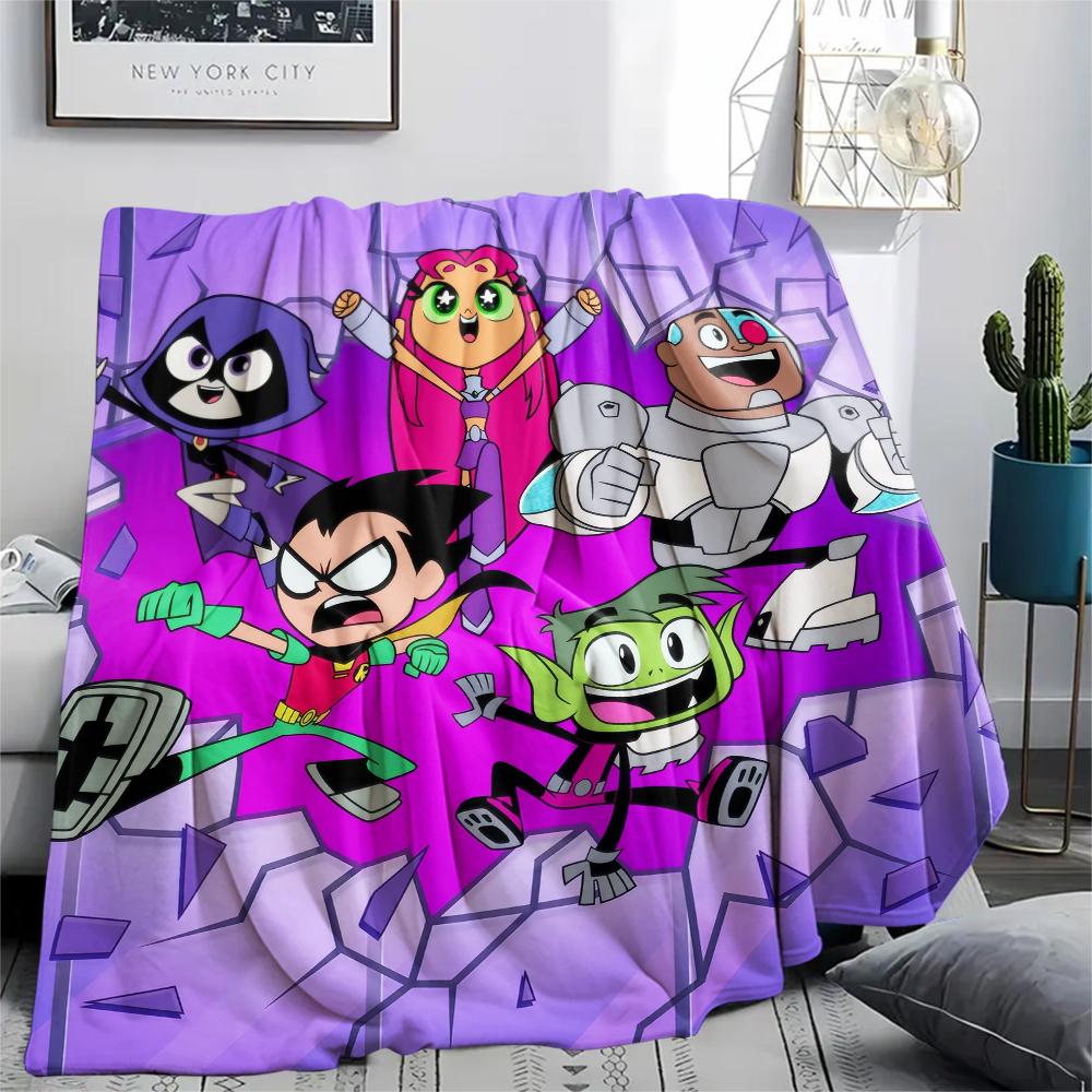 Teen Titans Go! Cute Style pattern Flannel Blanket, High quality Comfortable for All Seasons, Home Decor, Warmth and Comfort, Perfect for Gifts. 80cm x 120cm