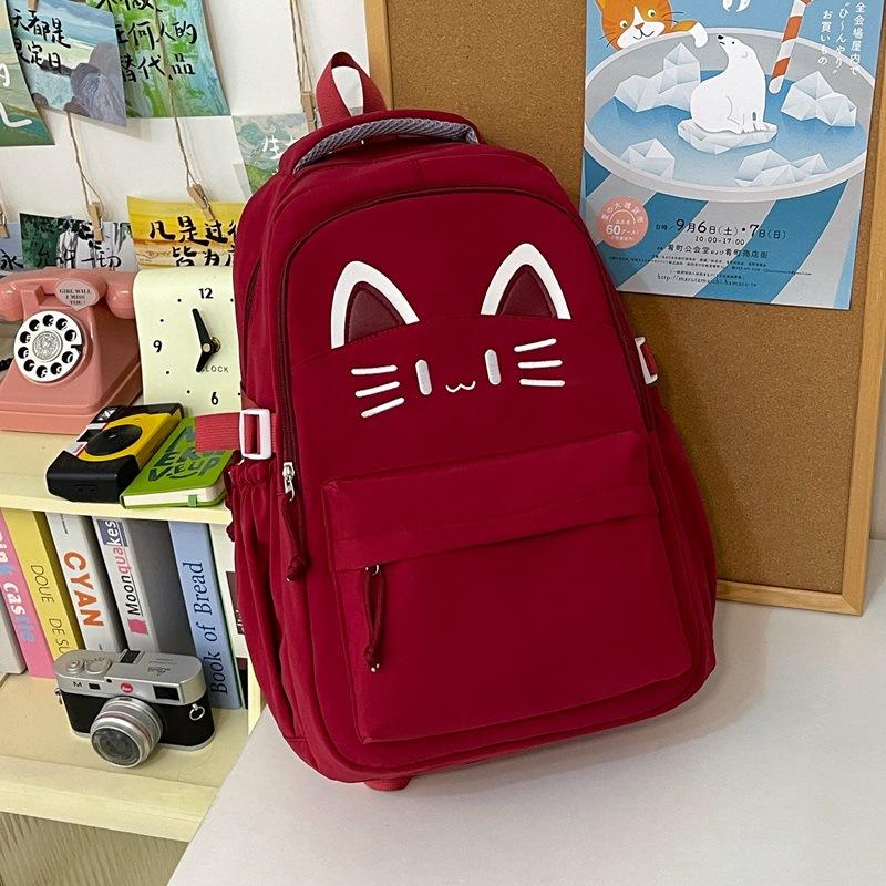 Schoolbag Japanese ins cartoon cat schoolbag female primary and secondary school students versatile cute college style light travel backpack