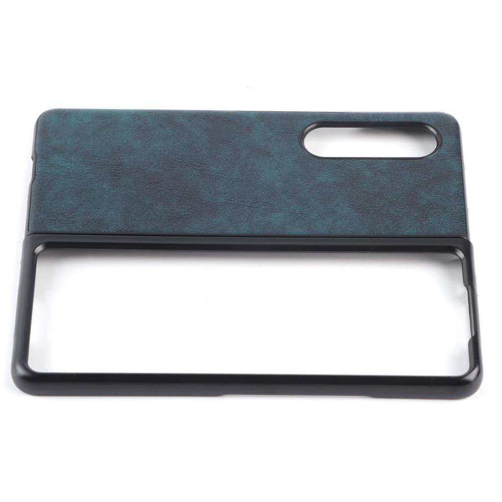 Business Leather Pattern Phone Case Shockproof Phone Cover for Samsung Galaxy Z Fold 3Blue