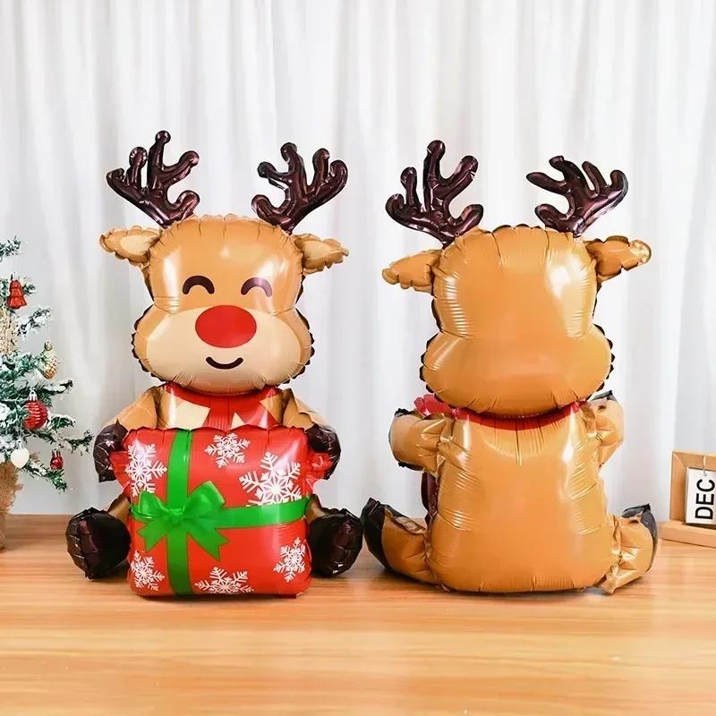 Standing Santa Claus Foil Balloon 2025 Number Balloons Christmas Decoration for Home Navidad New Year Party 2025 Decor Supplies
