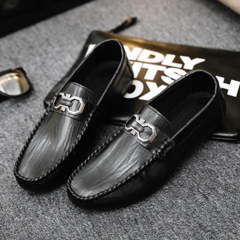 Men's Summer New Soft-soled Breathable Men's Casual Leather Shoes Doudou Shoes Driving Shoes