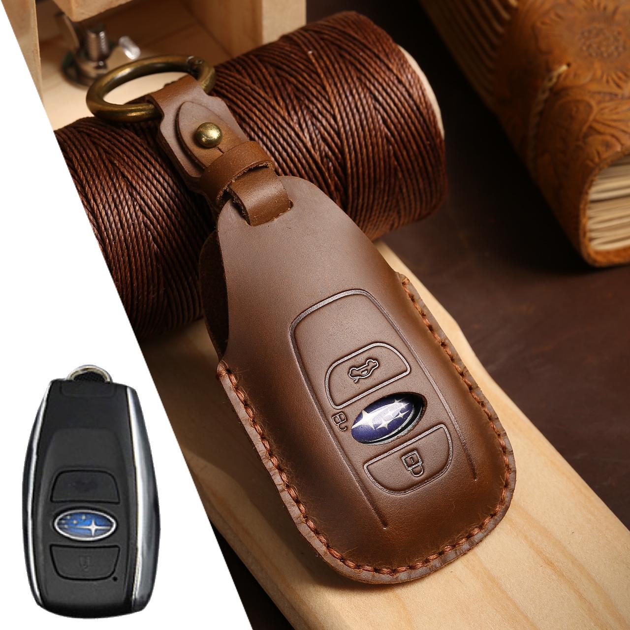 

Genuine Leather Subaru Key Case for Forester, XV, Outback, Legacy, and BRZ