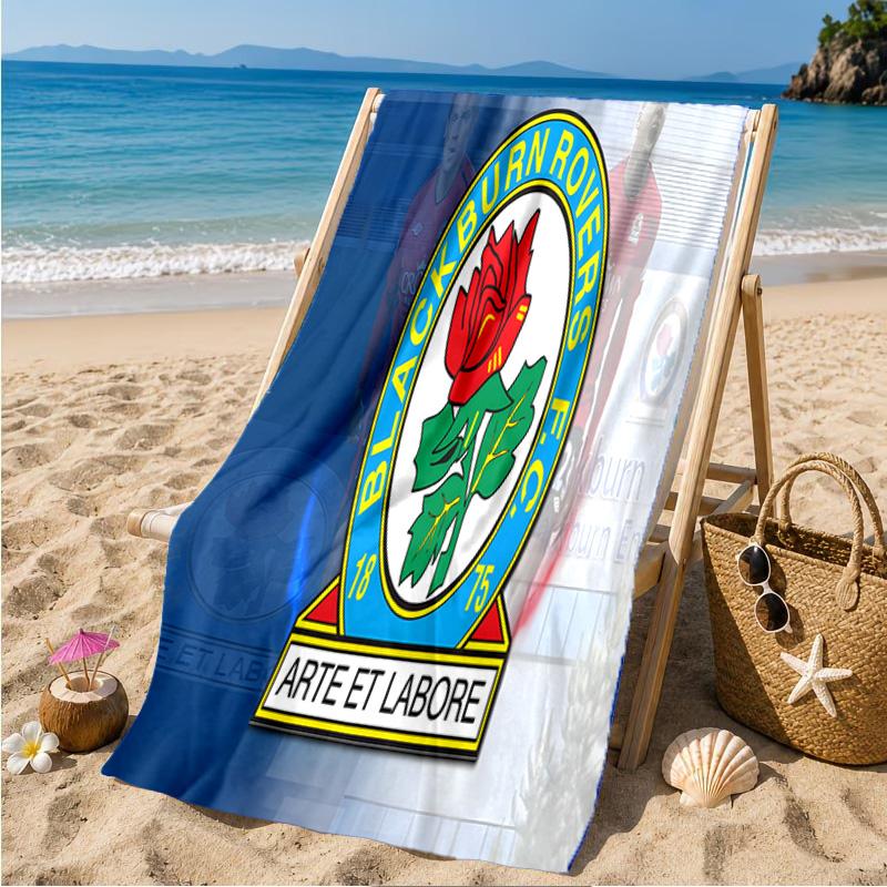 Blackburn-Rovers Wappen Strandtuch Mikrofaser Strandtuch, Leicht und Schnelltrocknend, für Sommerreisen, Schwimmbad-Fan Geburtstagsgeschenk