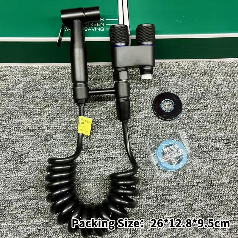 Handheld Bidet Sprayer 1-in-2-out Dual Control Valve For Toilet Extra Long Hose High Pressure Bathroom Spray Gun Kit For Bidet