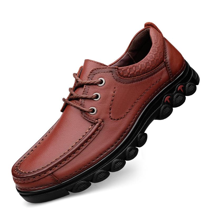 Herbst Mode Tooling Herren Echtleder Freizeitschuhe Männlich Atmungsaktiv Dicke Sohle Sneakers Luxusmarke Business Herrenschuhe