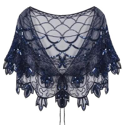 Șal Vintage pentru Femei Bolero cu Mărgele și Paiete Pelerină de Seară Flapper