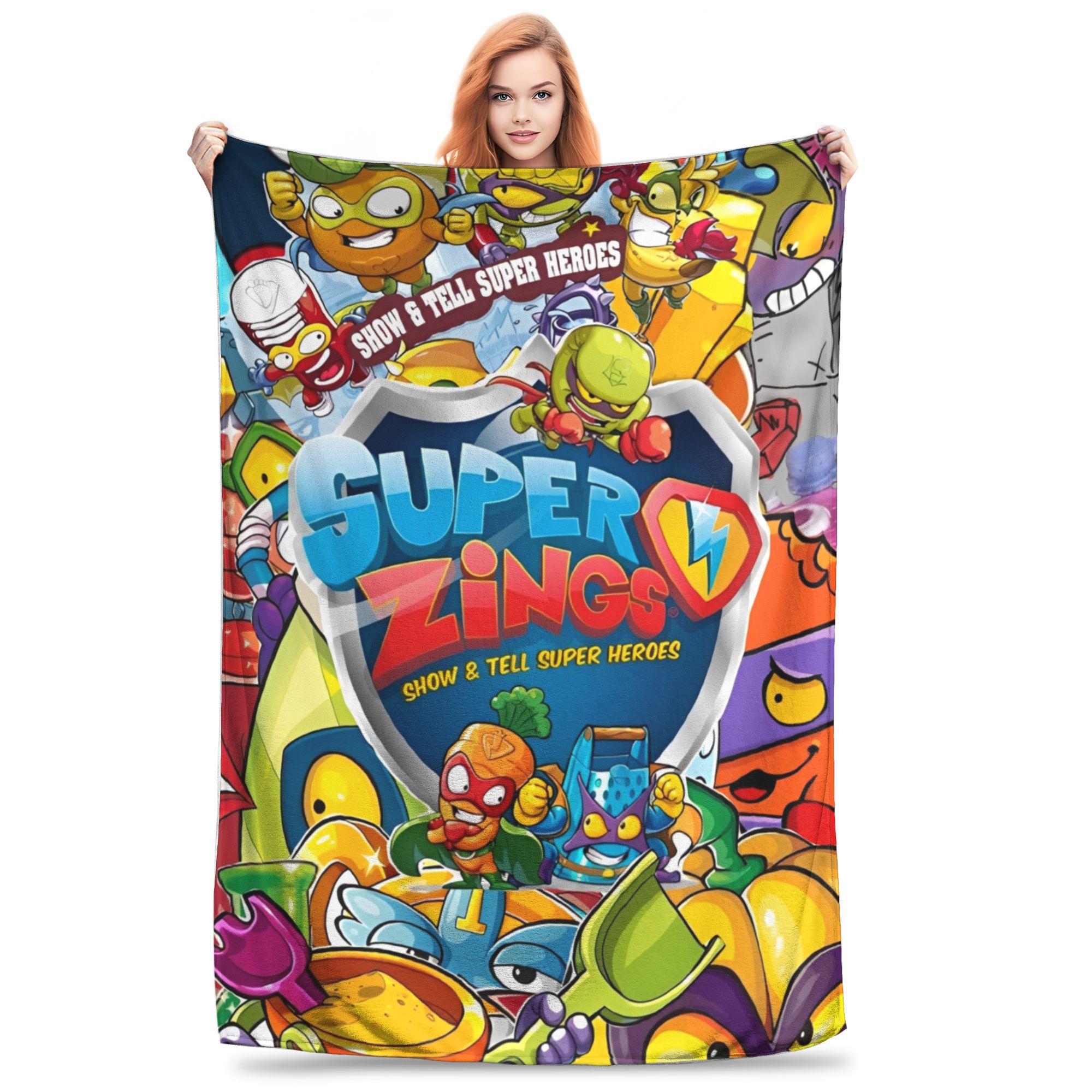 

Super Zings Blanket Multi-size Super Soft Cozy Funny Superzings Throw Blankets for Sofa Couch and Bed 75x90cm