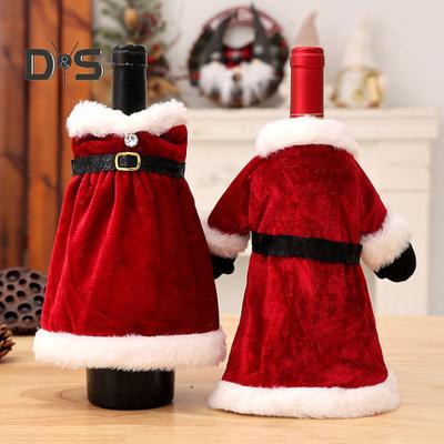 Funda para botella de vino de Navidad Suéter para botella de vino Vestido para botella de vino tinto Centro de mesa para decoración festiva navideña