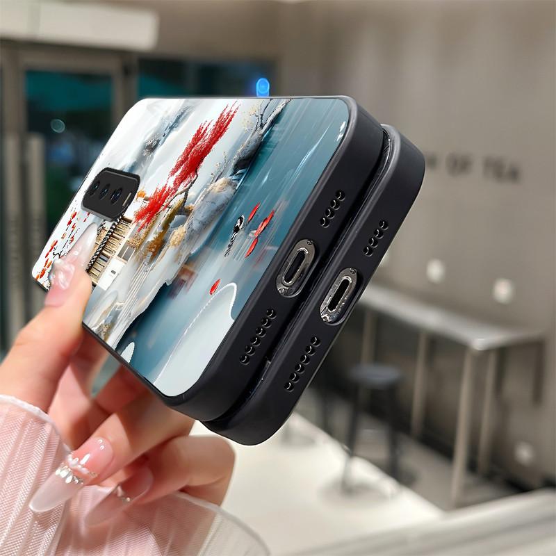 Cute Cartoon Cats Flower Case For Xiaomi Mi 9T Redmi K20 Pro Poco F2 Tempered Glass Phone Case Protective Back Cover Hard Shell