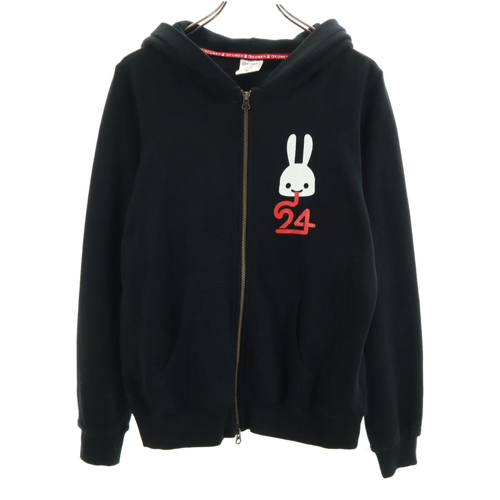 CUNE 24th anniversary Back Rabbit Dragon Long sleeve Zip hoodie M black Men's Used